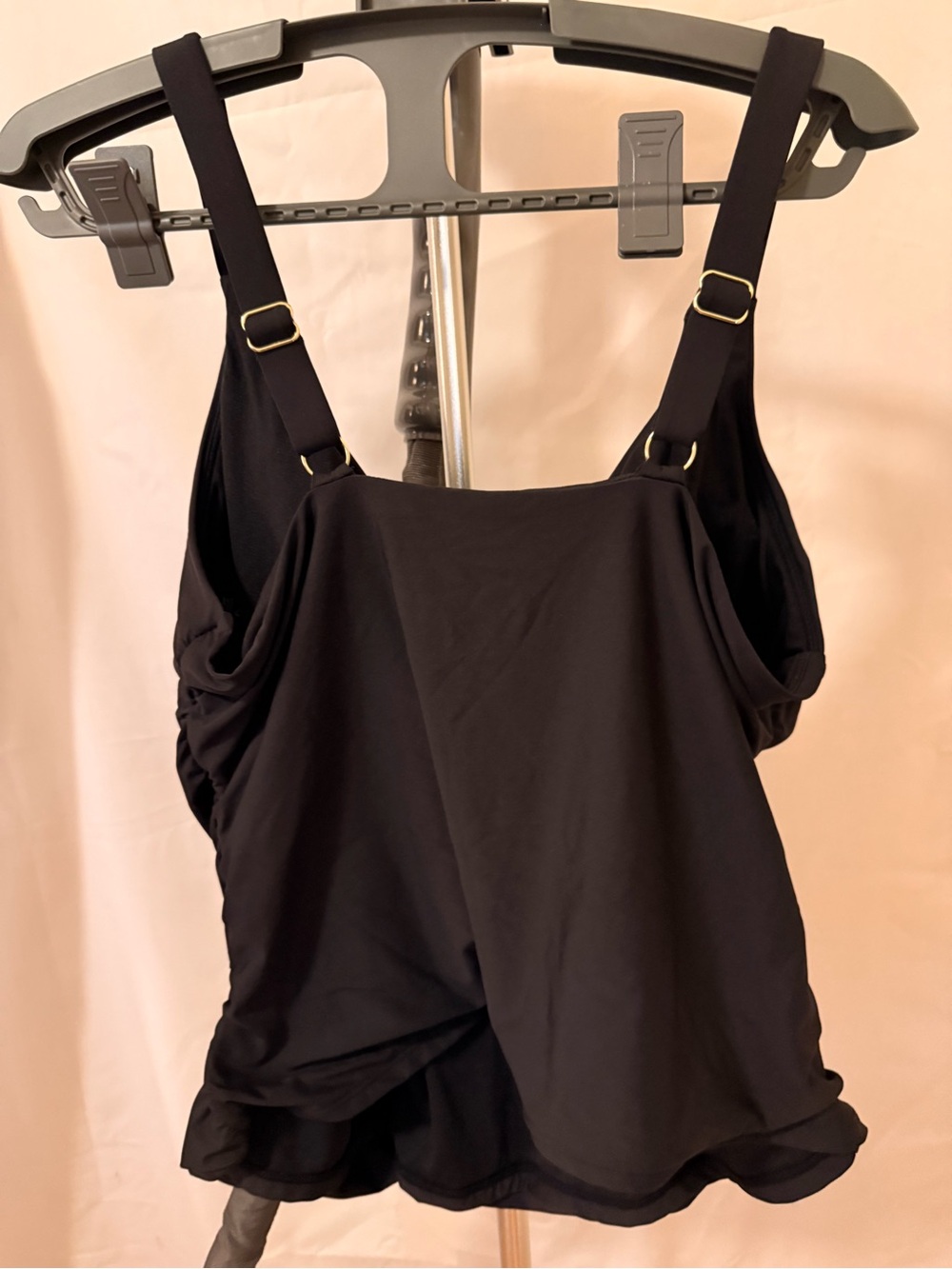 Catalina Black Ruched Tankini Top Size 1x - Picture 2 of 4